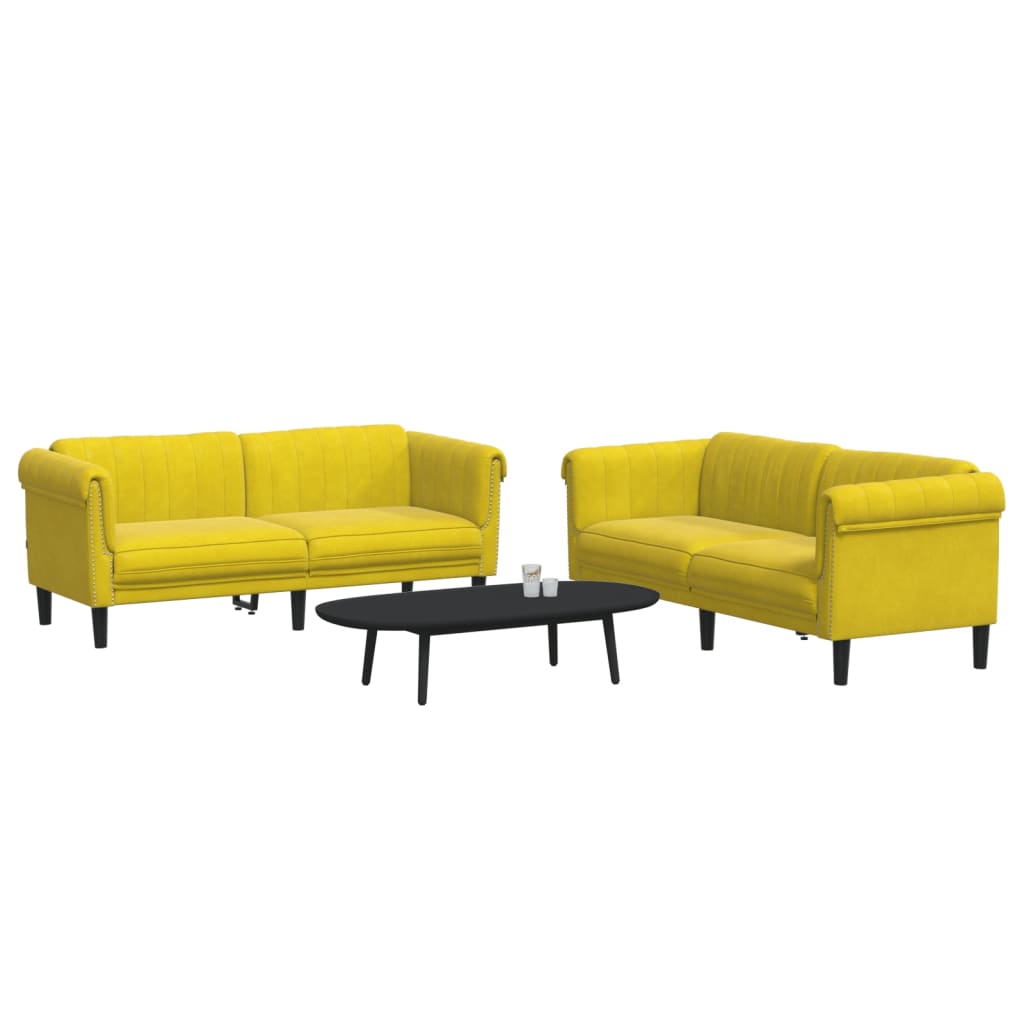 Ensemble de canapés 2 pcs jaune velours - XIOS