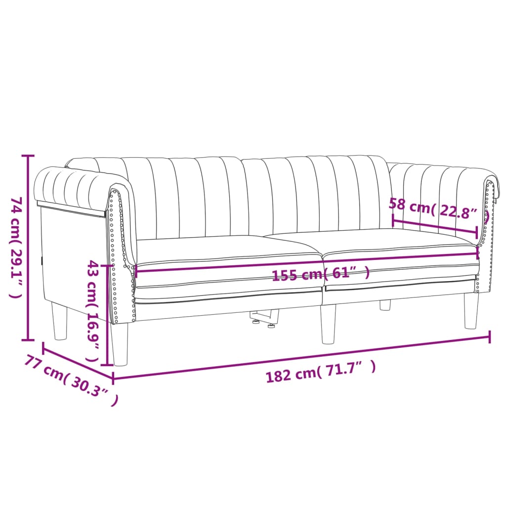 Ensemble de canapés 2 pcs jaune velours - XIOS