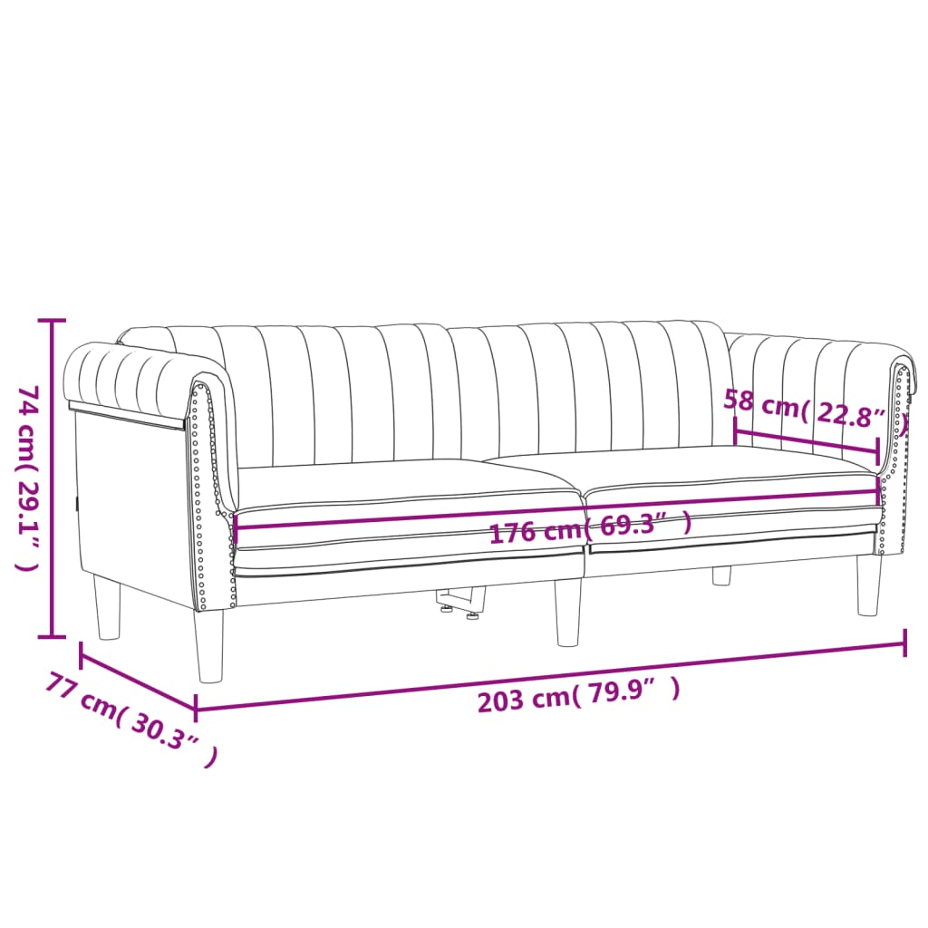 Ensemble de canapés 2 pcs jaune velours - XIOS