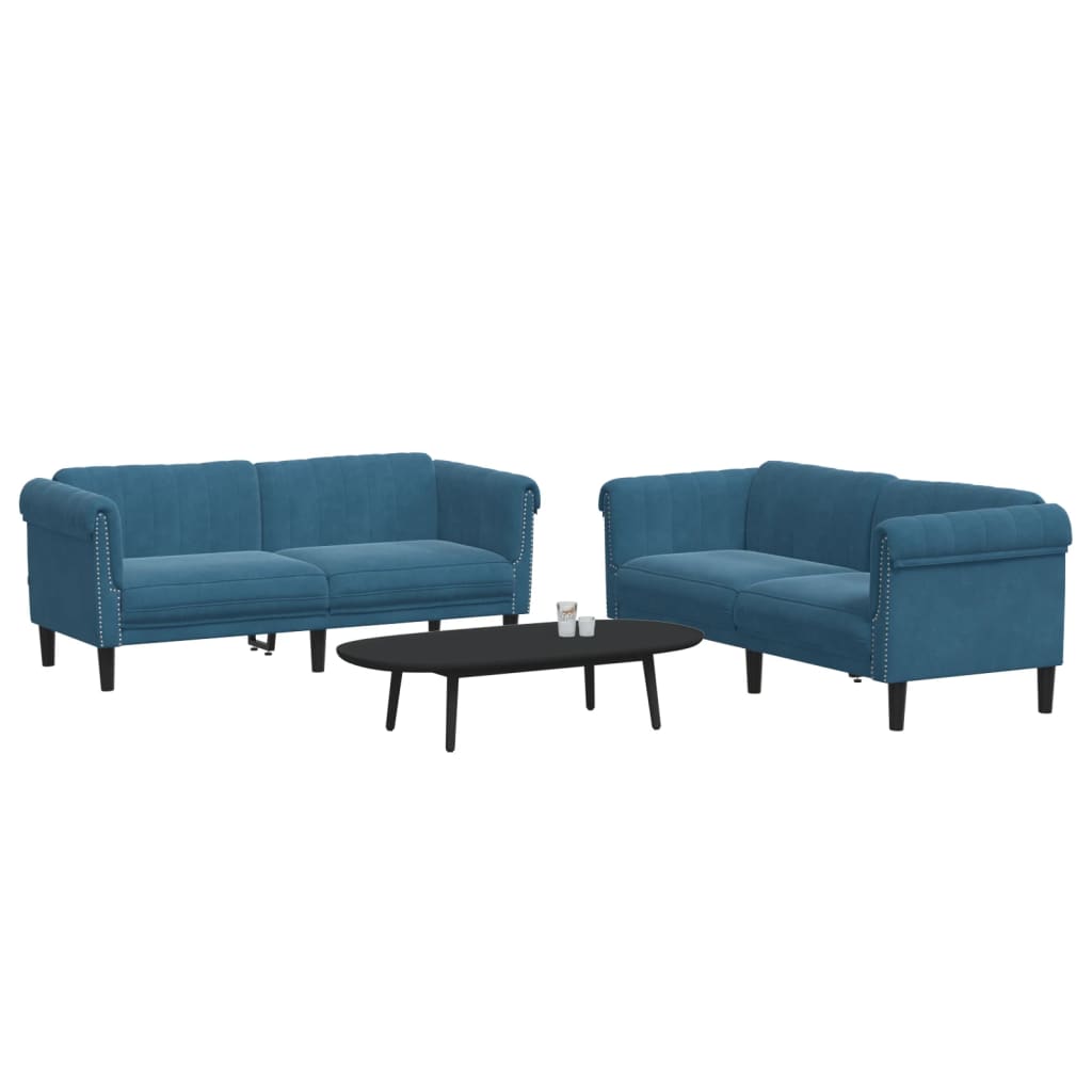 Ensemble de canapés 2 pcs bleu velours - XIOS