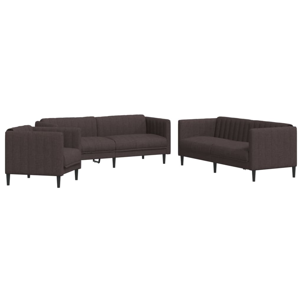 Ensemble de canapés 3 pcs marron foncé tissu - XIOS