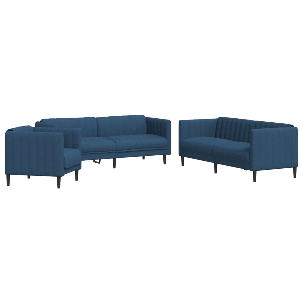 Ensemble de canapés 3 pcs bleu tissu - XIOS