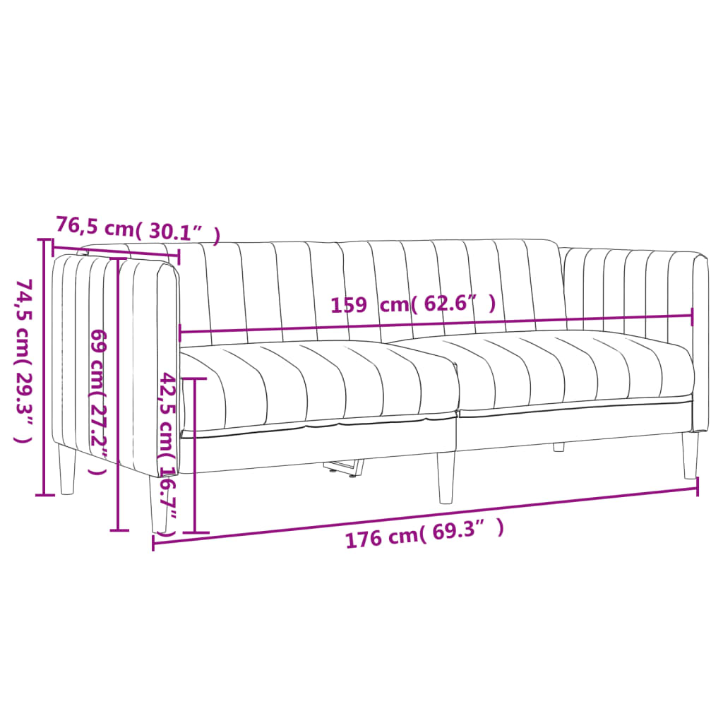 Ensemble de canapés 3 pcs bleu tissu - XIOS
