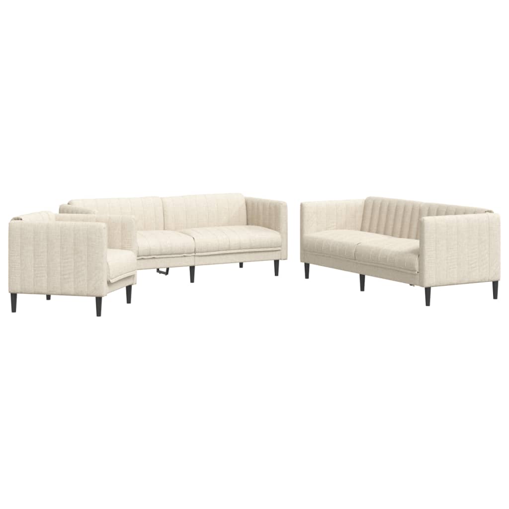 Ensemble de canapés 3 pcs crème tissu - XIOS