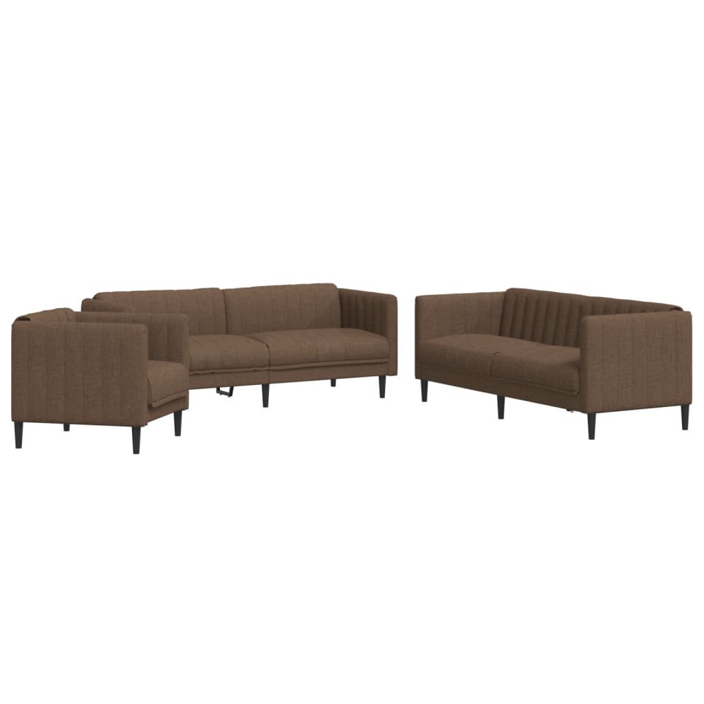 Ensemble de canapés 3 pcs marron tissu - XIOS