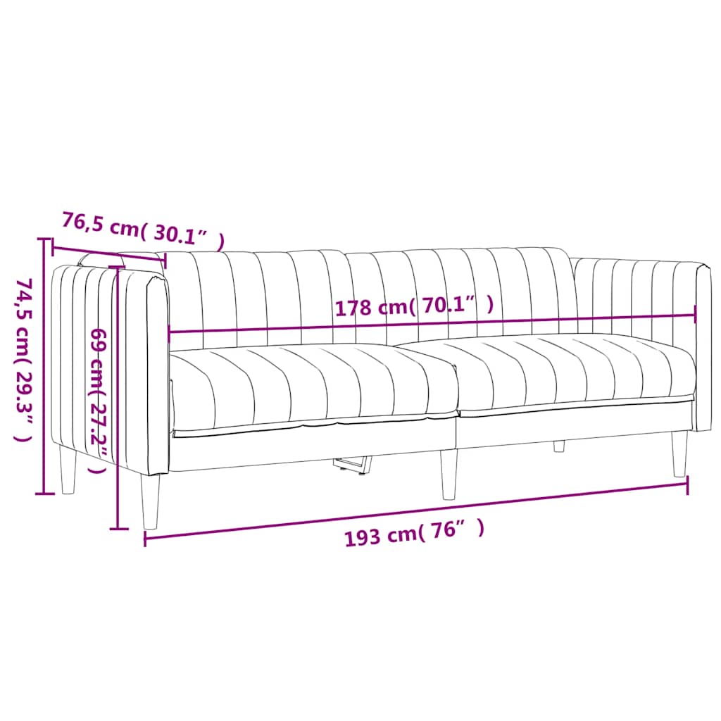 Ensemble de canapés 3 pcs marron tissu - XIOS