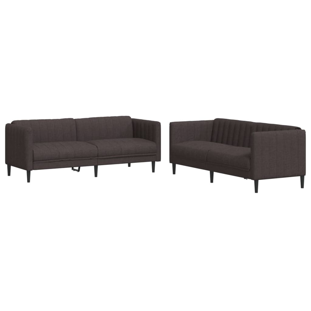 Ensemble de canapés 2 pcs marron foncé tissu - XIOS