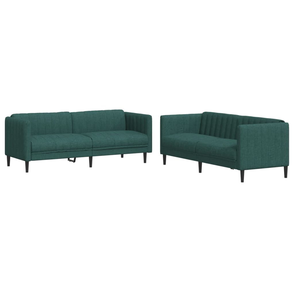 Ensemble de canapés 2 pcs vert foncé tissu - XIOS