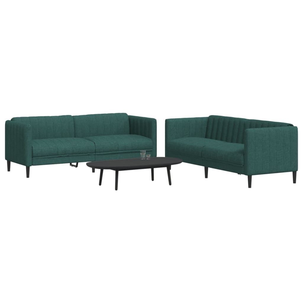 Ensemble de canapés 2 pcs vert foncé tissu - XIOS