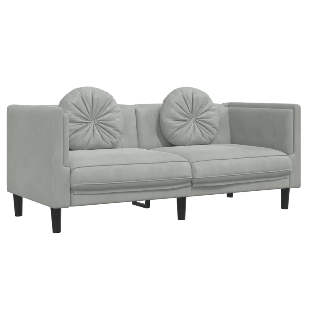 Ensemble de canapés 3 pcs avec coussins gris clair velours - XIOS