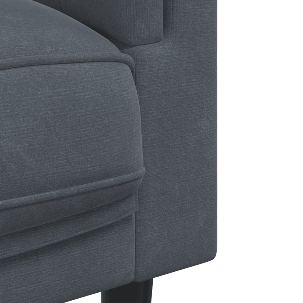 Ensemble de canapés 3 pcs avec coussins gris foncé velours - XIOS