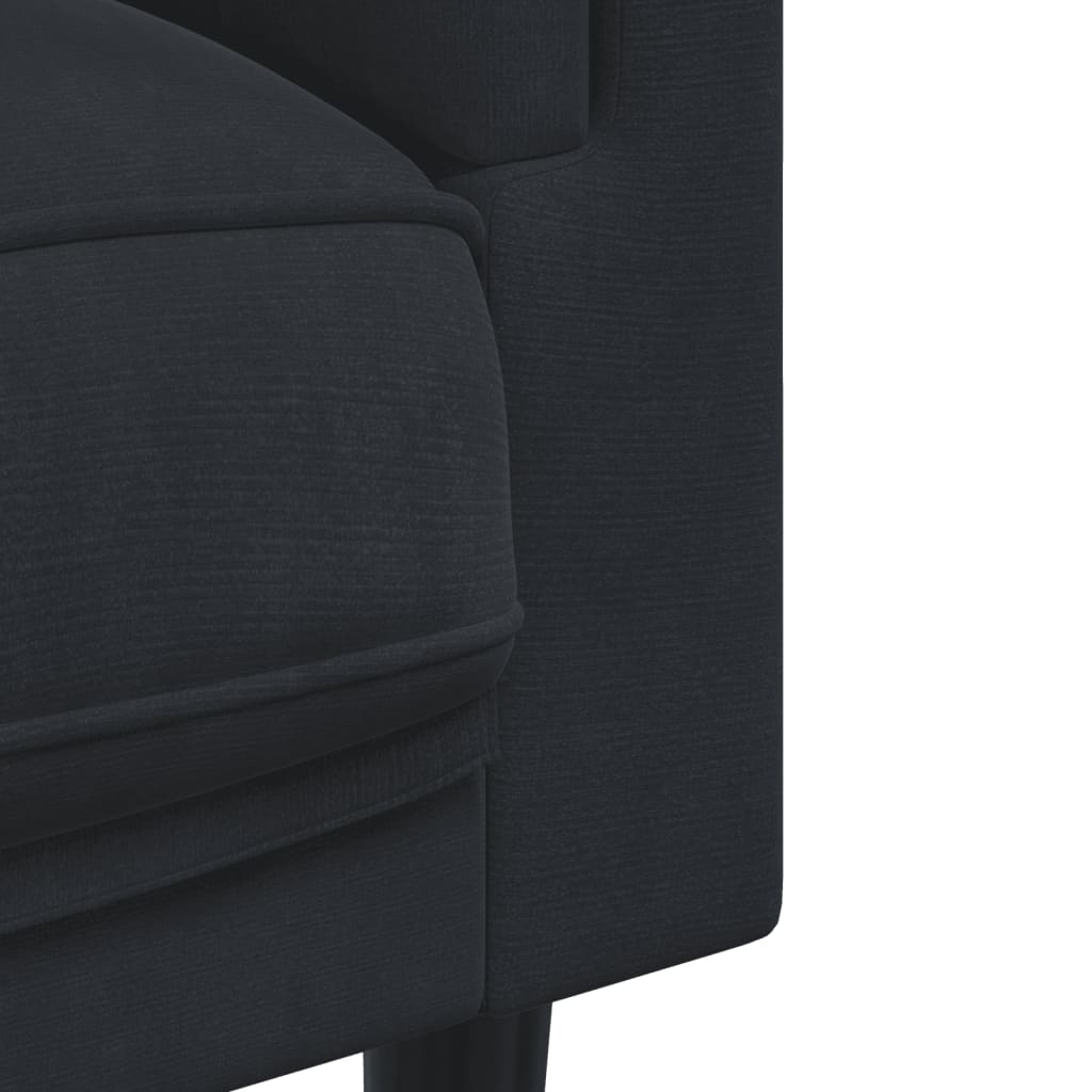 Ensemble de canapés 3 pcs avec coussins noir velours - XIOS