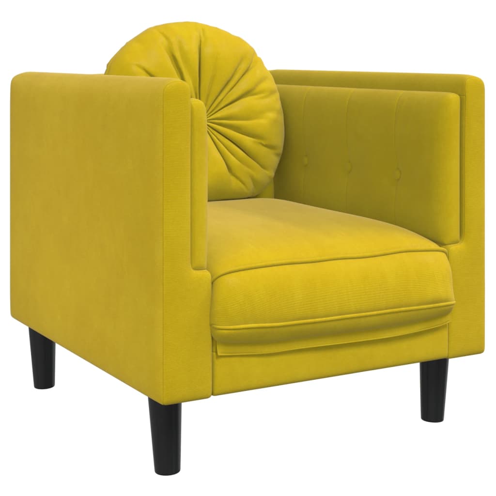 Ensemble de canapés 3 pcs avec coussins jaune velours - XIOS