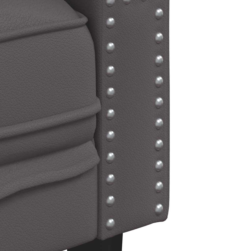 Ensemble de canapé Chesterfield 3 pcs gris similicuir - XIOS