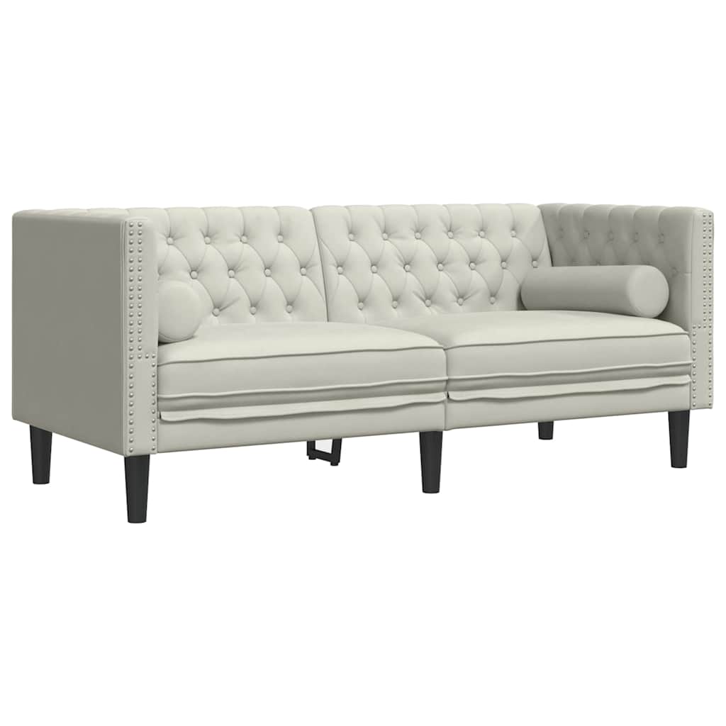Ensemble de canapé Chesterfield et traversins 3pcs velours