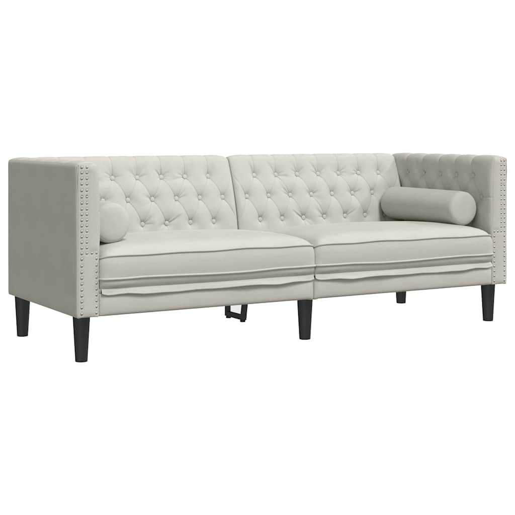 Ensemble de canapé Chesterfield et traversins 3pcs velours