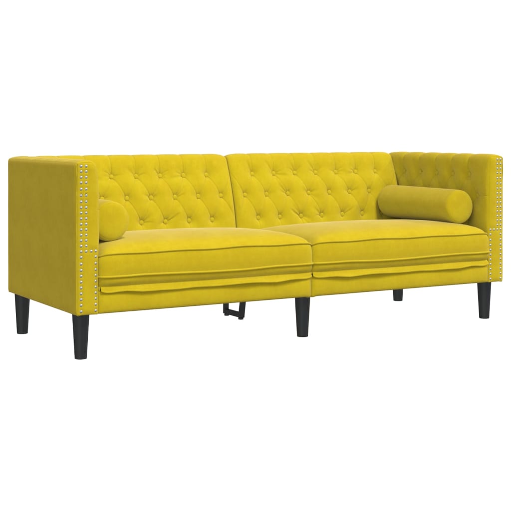 Ensemble de canapé Chesterfield et traversins 2 pcs velours - XIOS