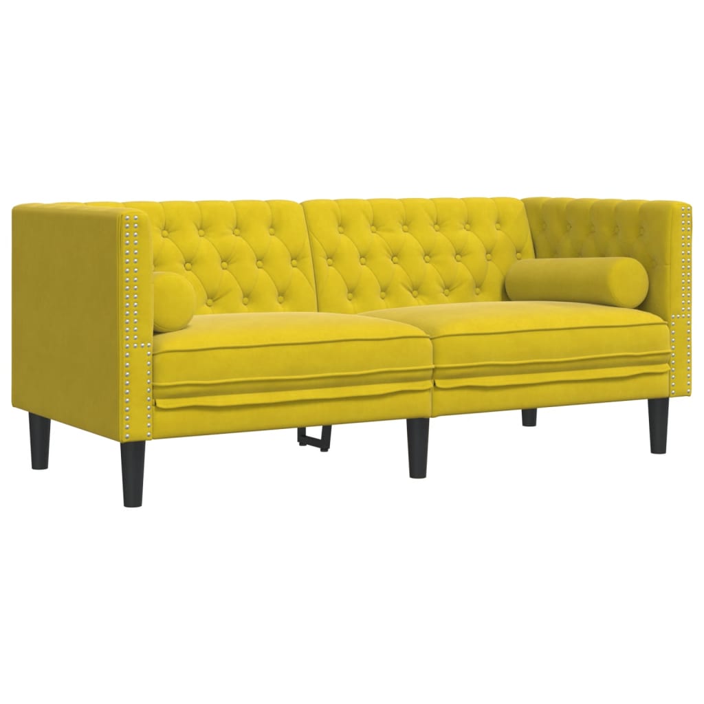 Ensemble de canapé Chesterfield et traversins 2 pcs velours - XIOS