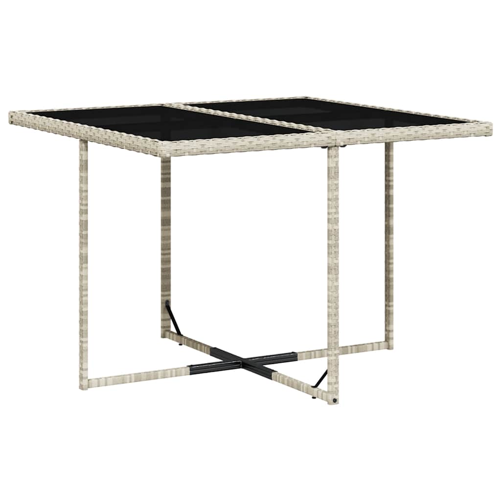 Ensemble à manger de jardin et coussins 5 pcs gris clair rotin