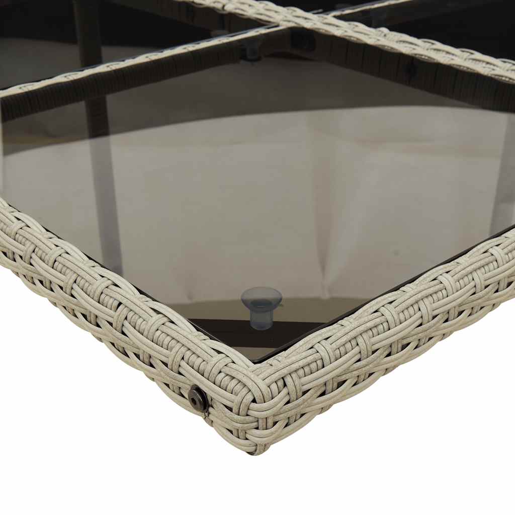 Ensemble à manger de jardin et coussins 7 pcs gris clair rotin