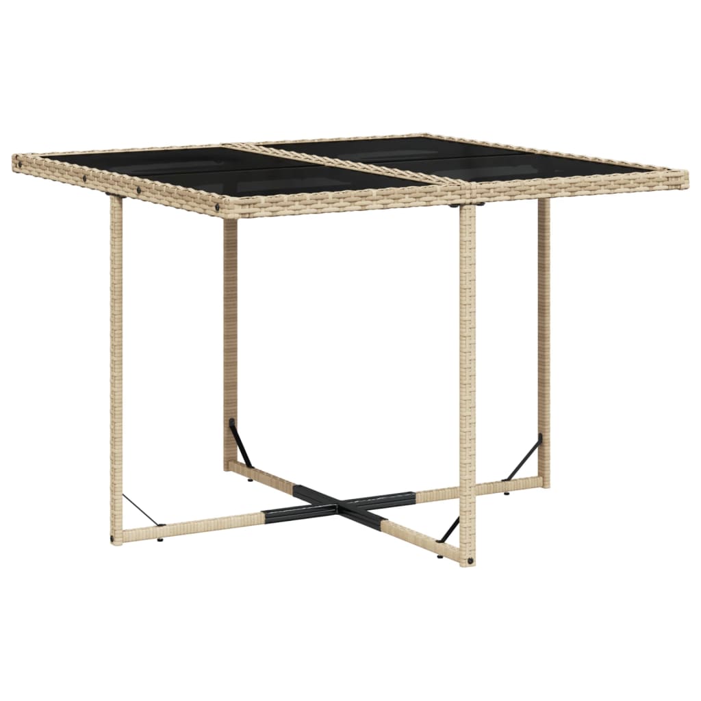 Ensemble à manger de jardin et coussins 9 pcs beige Poly rotin Salons de jardin vidaXL