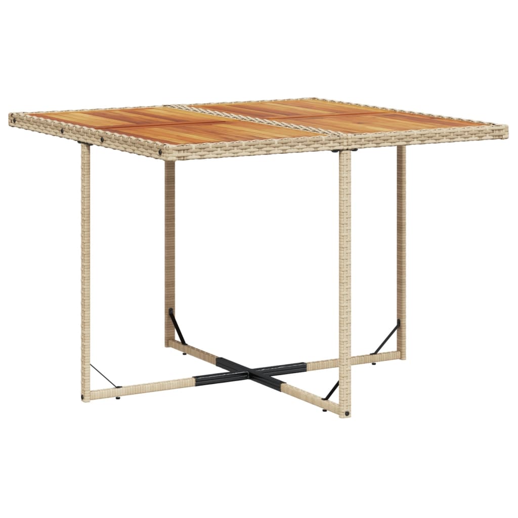 Ensemble à manger de jardin et coussins 9 pcs beige Poly rotin Salons de jardin vidaXL