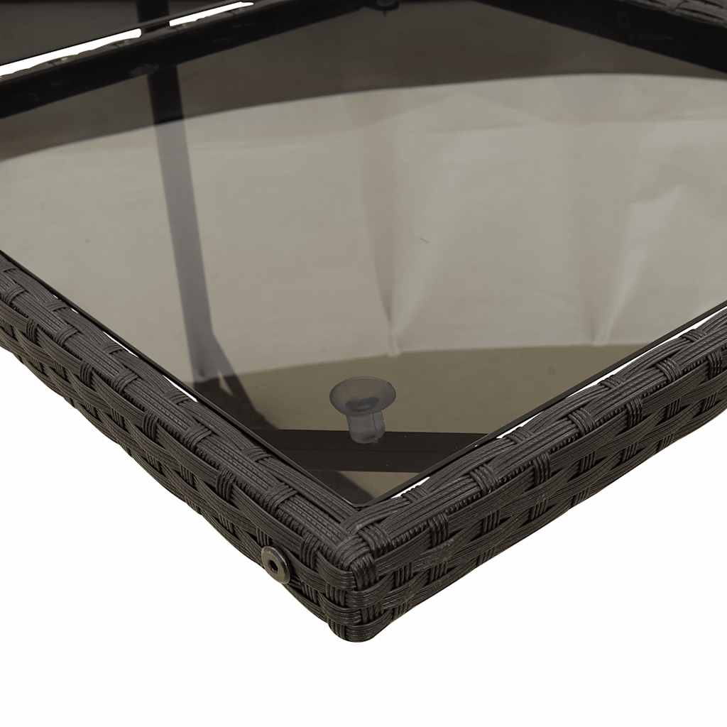 Ensemble à manger de jardin coussins 5pcs noir résine tressée