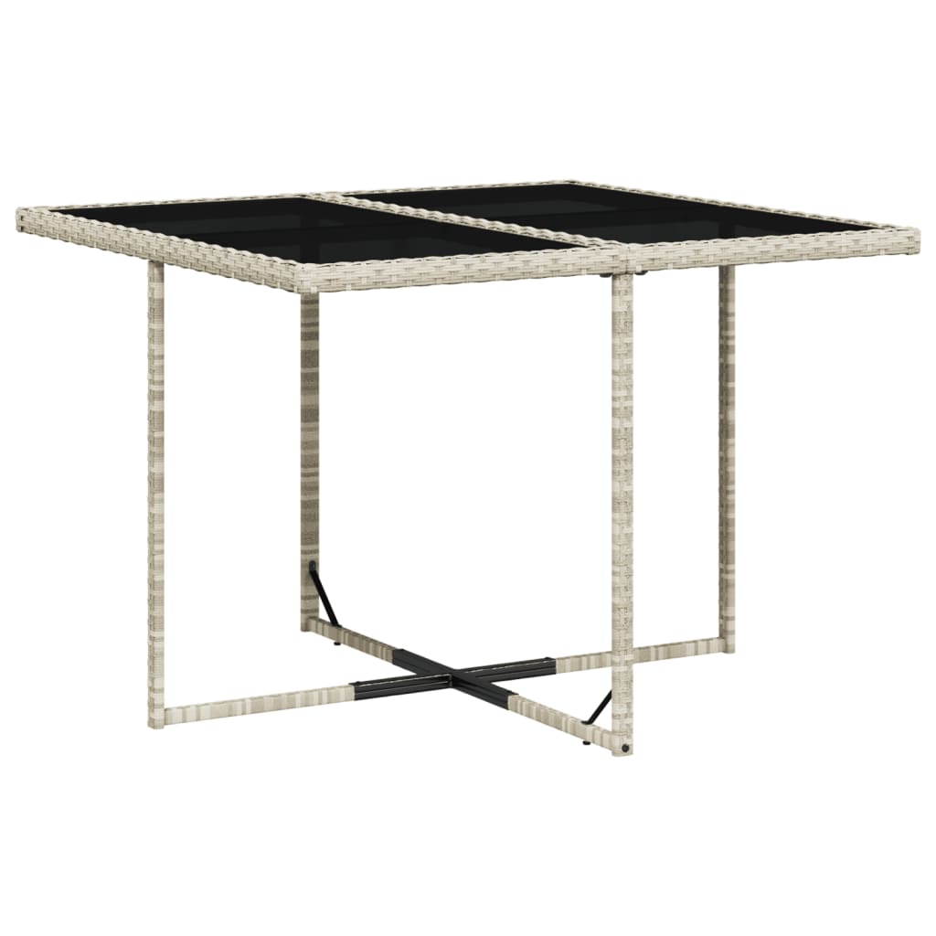 Ensemble à manger de jardin et coussins 5 pcs gris clair rotin Salons de jardin vidaXL