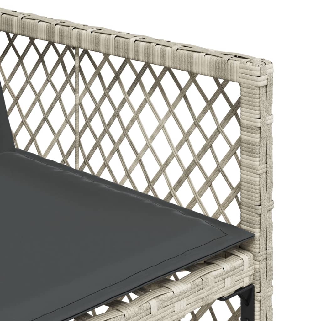 Ensemble à manger de jardin et coussins 5 pcs gris clair rotin Salons de jardin vidaXL