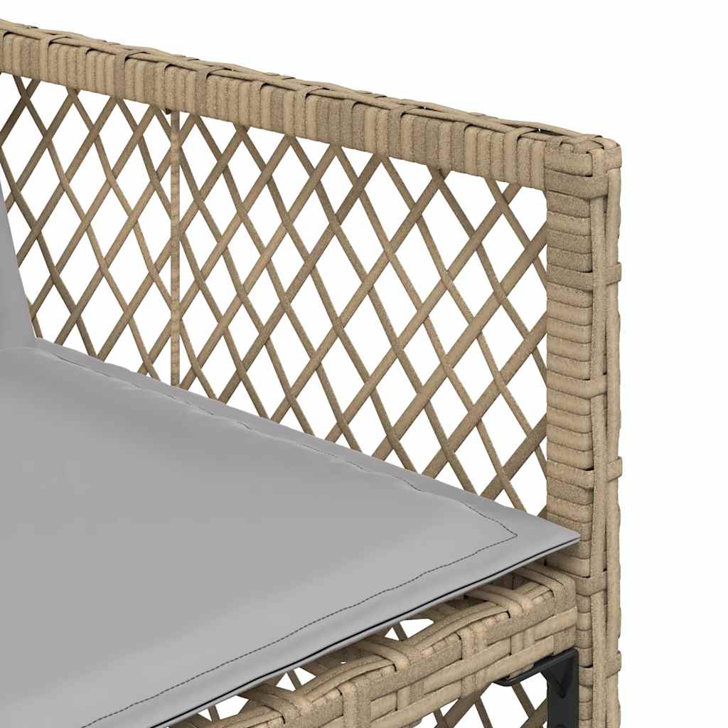 Ensemble à manger de jardin avec coussins 5pcs Beige poly rotin