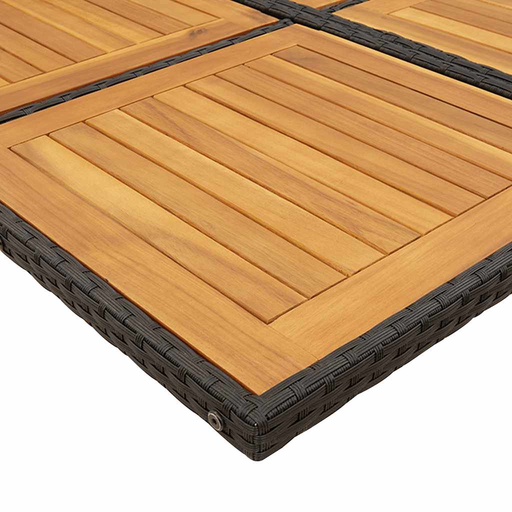 Ensemble à manger de jardin coussins 5pcs noir résine tressée