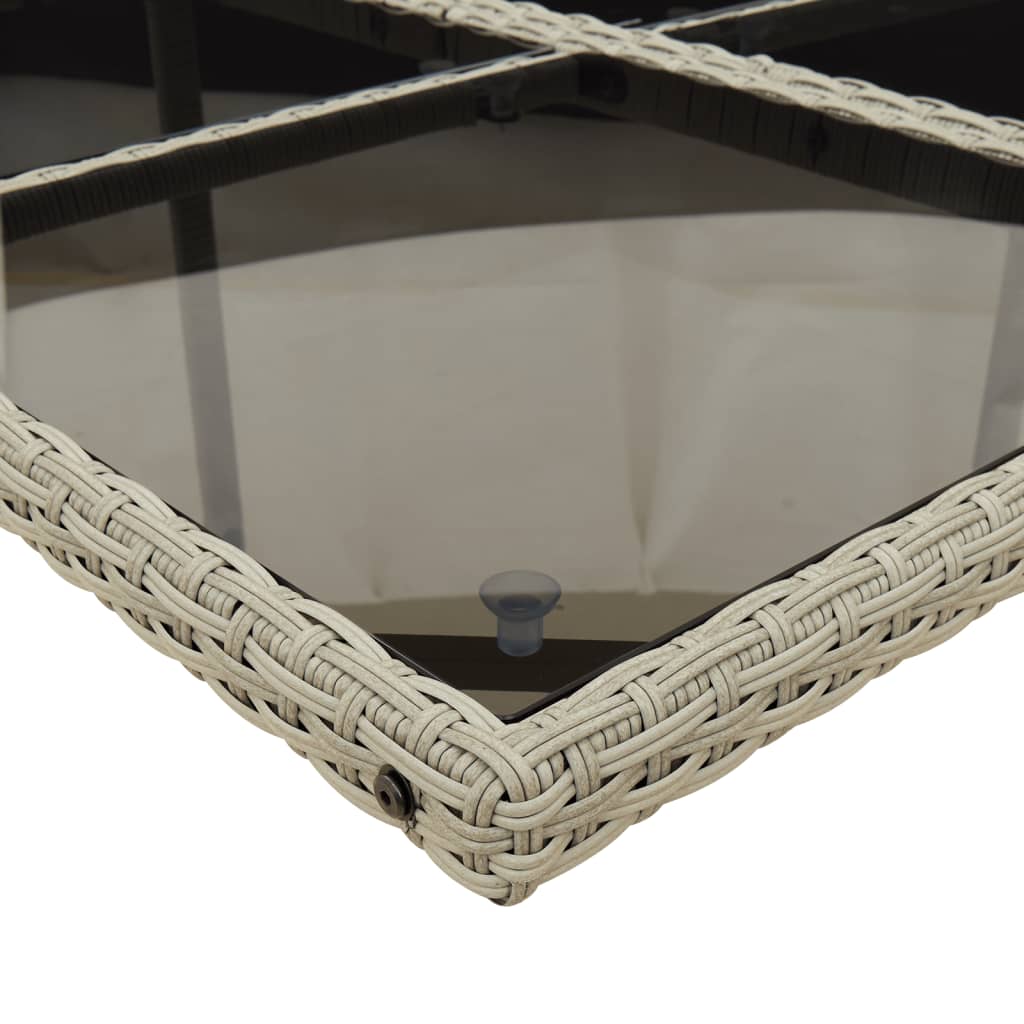 Ensemble à manger de jardin et coussins 7 pcs gris clair rotin Salons de jardin vidaXL