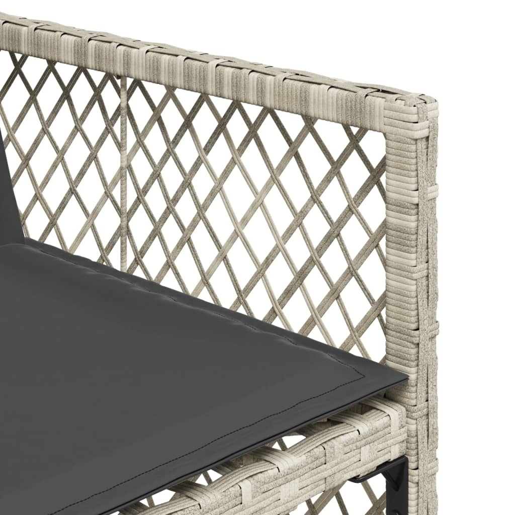 Ensemble à manger de jardin et coussins 7 pcs gris clair rotin Salons de jardin vidaXL
