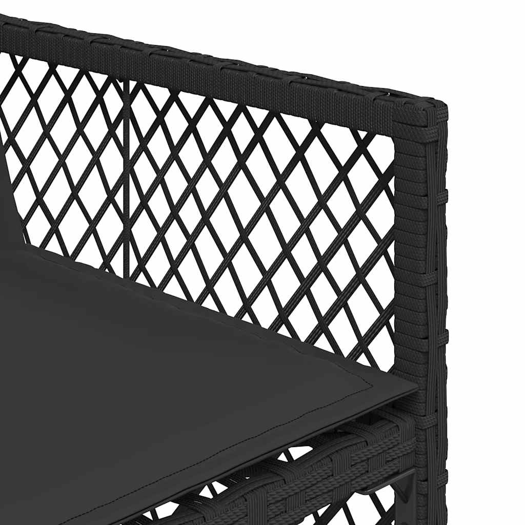 Ensemble à manger de jardin 9pcs coussins noir résine tressée