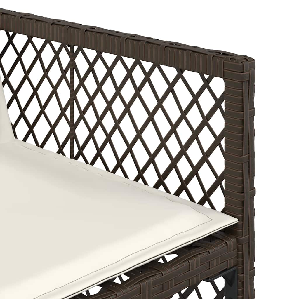 Ensemble à manger de jardin et coussins 11 pcs marron rotin