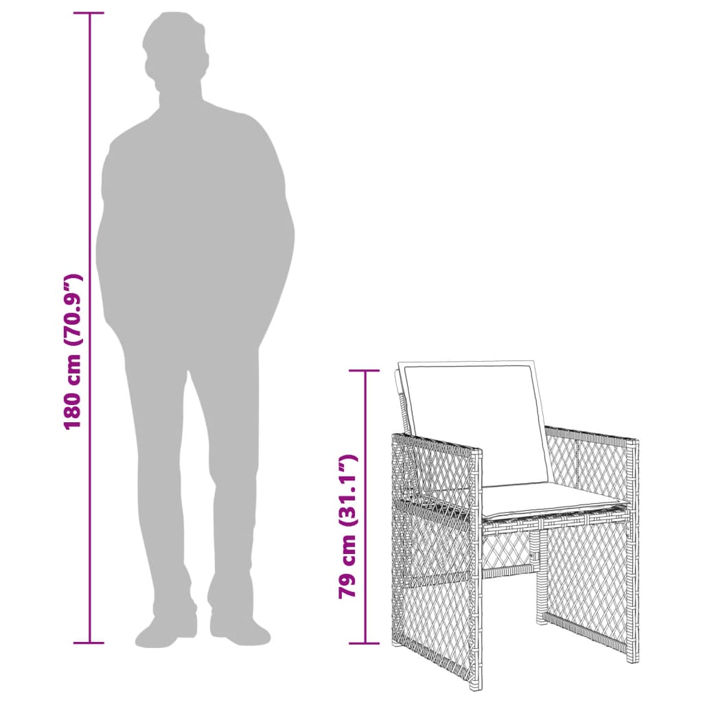 Ensemble à manger de jardin et coussins 13 pcs gris clair rotin Salons de jardin vidaXL