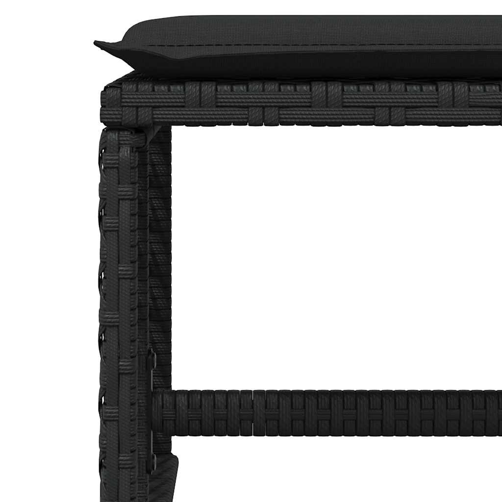 Ensemble à manger de jardin 9pcs coussins noir résine tressée