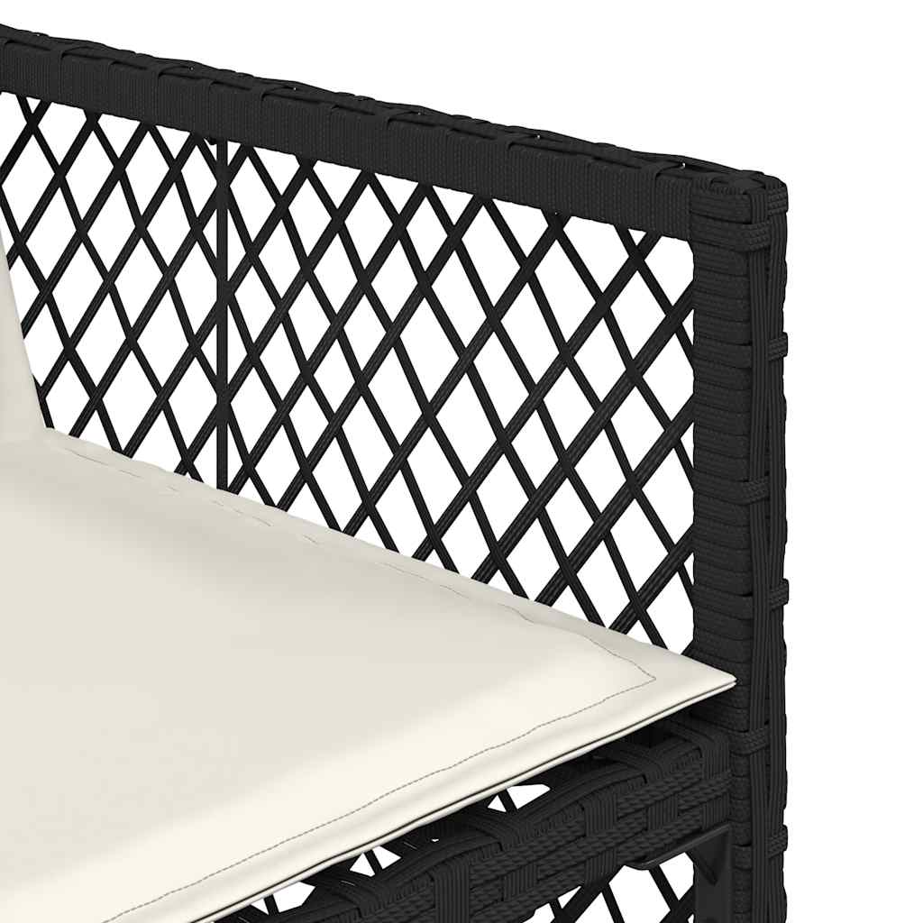 Ensemble à manger de jardin 9pcs coussins noir résine tressée
