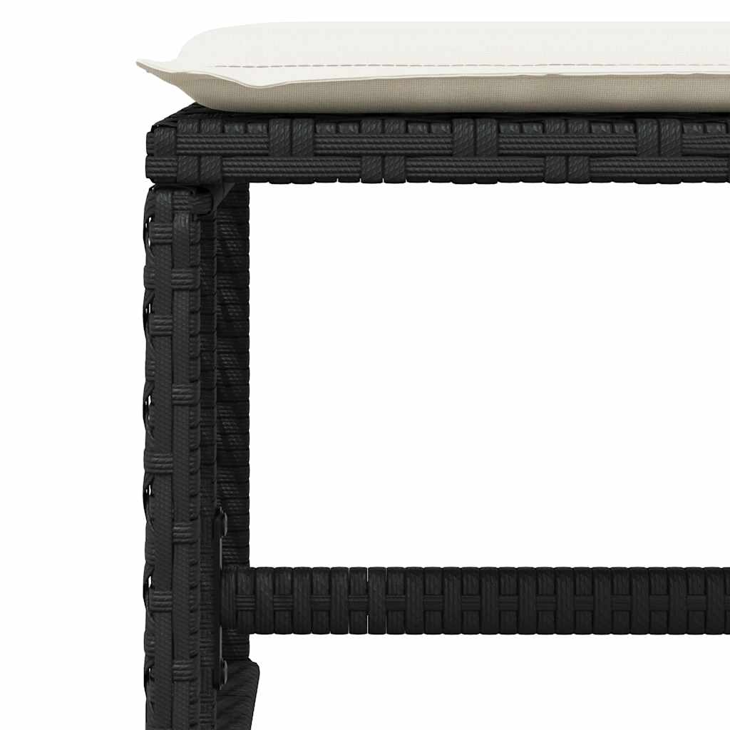 Ensemble à manger de jardin 9pcs coussins noir résine tressée