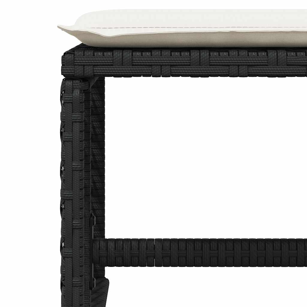 Ensemble à manger de jardin 11 pcs coussins noir résine tressée