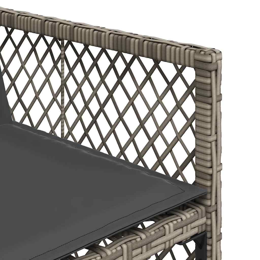 Ensemble à manger de jardin 11pcs avec coussins gris poly rotin
