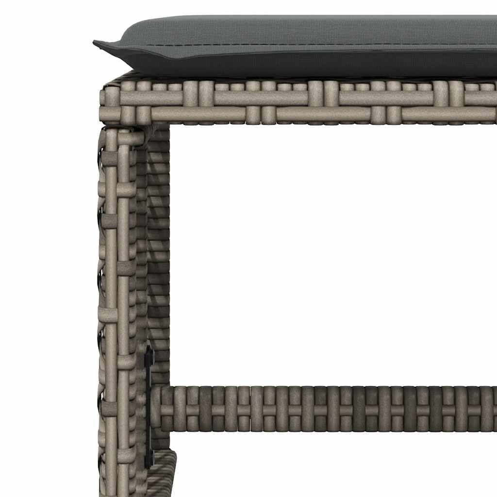 Ensemble à manger de jardin 11pcs avec coussins gris poly rotin