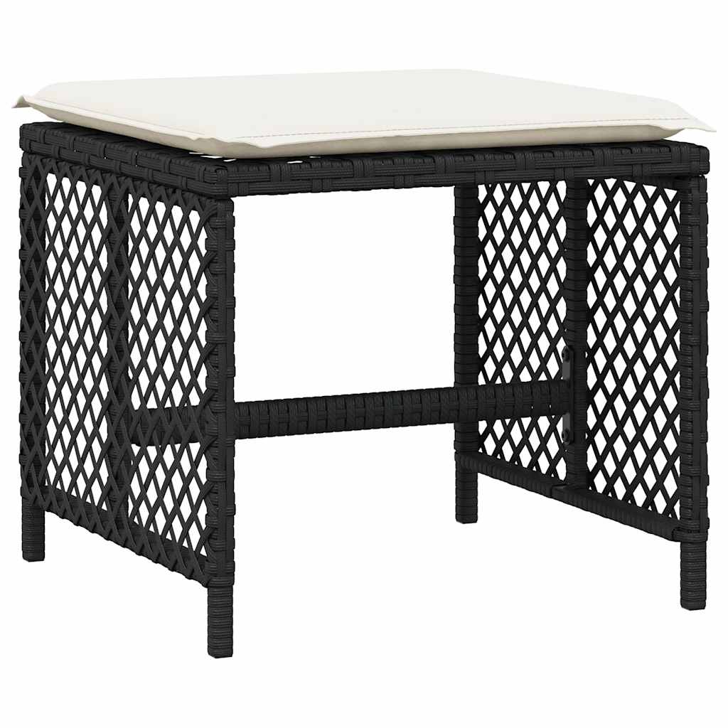 Ensemble à manger de jardin 11 pcs coussins noir résine tressée