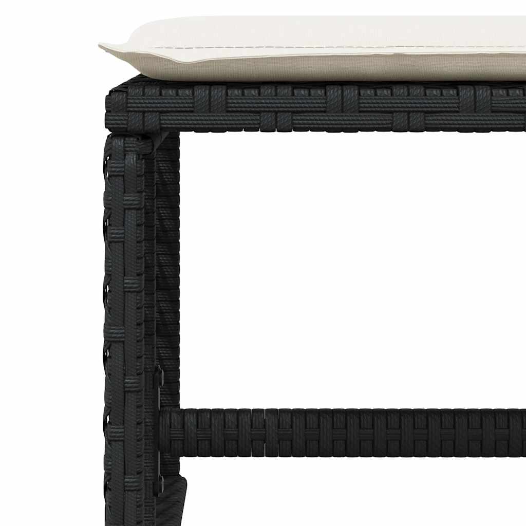 Ensemble à manger de jardin 11 pcs coussins noir résine tressée