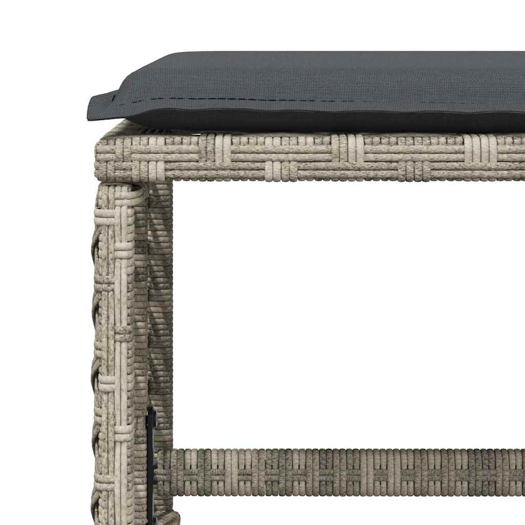 Ensemble à manger de jardin et coussins 15 pcs gris clair rotin