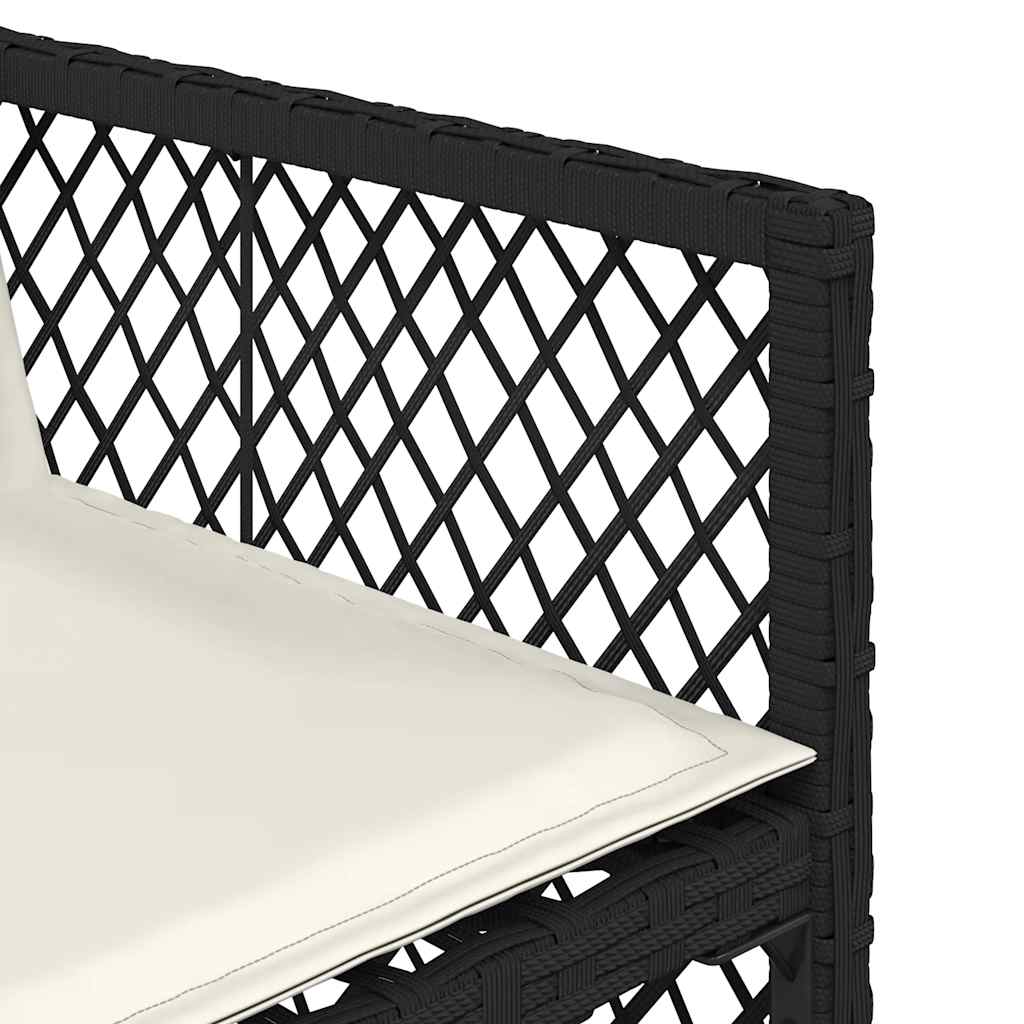 Ensemble à manger de jardin 9pcs coussins noir résine tressée