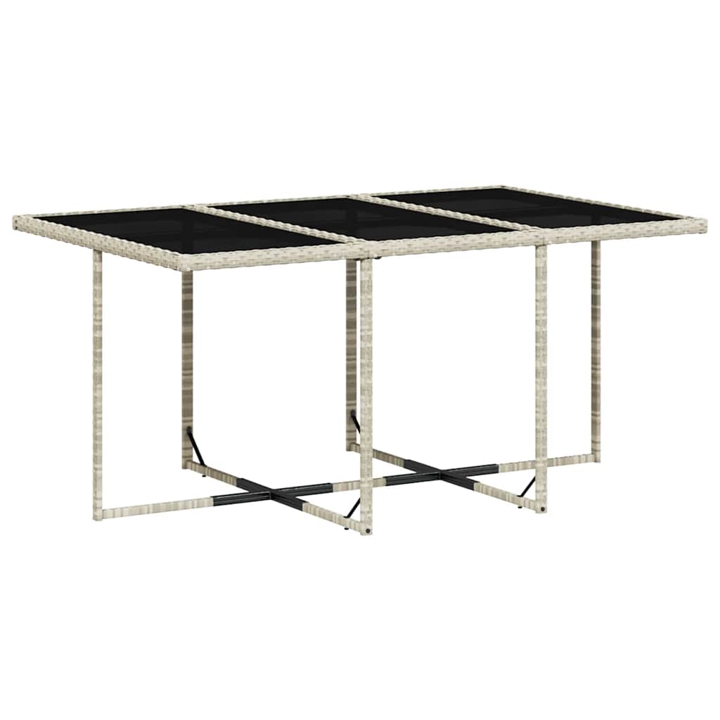Ensemble à manger de jardin et coussins 7 pcs gris clair rotin