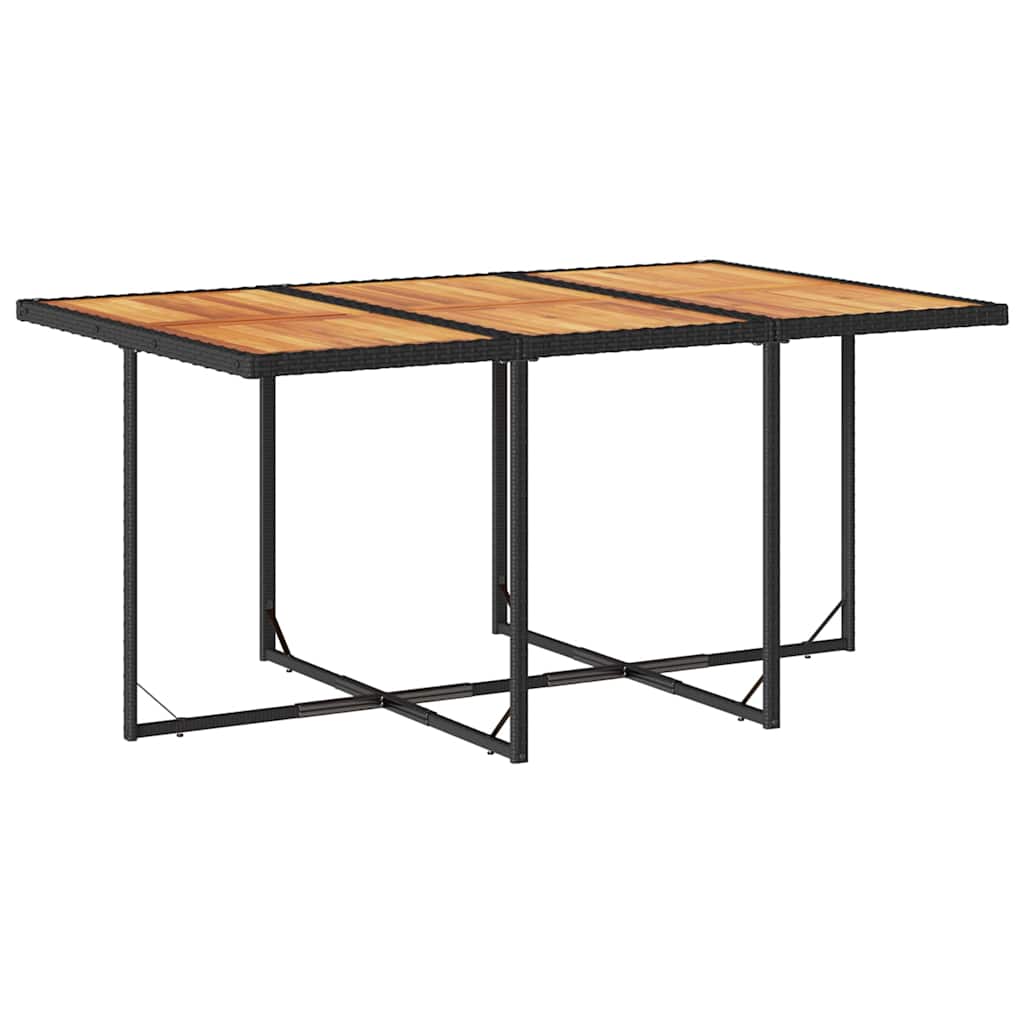 Ensemble à manger de jardin coussins 7pcs Noir Résine tressée