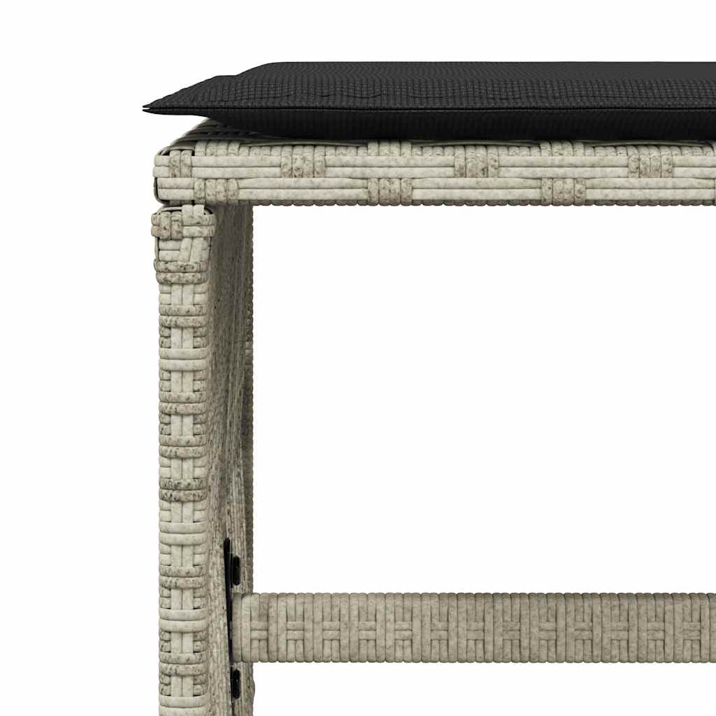 Ensemble à manger de jardin et coussins 9 pcs gris clair rotin