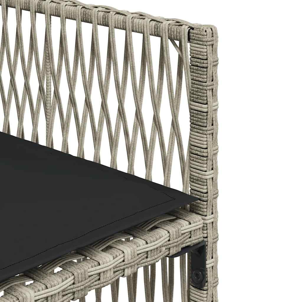 Ensemble à manger de jardin et coussins 7 pcs gris clair rotin